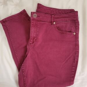 Maurices Red Skinny Jeans Vibrant Denim
